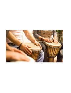 Community Drum Ensemble: Creating Rhythm Together Graphic